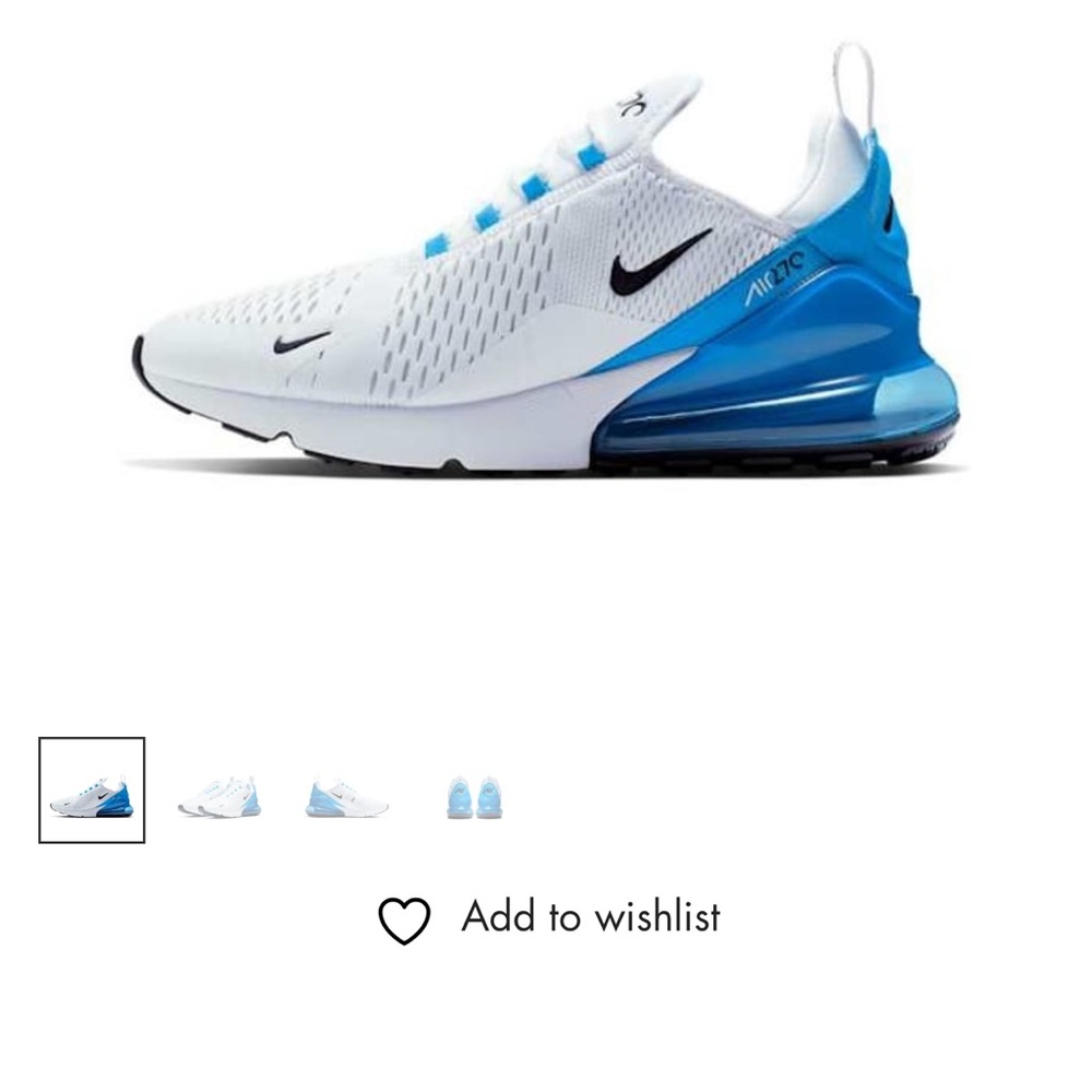 Nike White and Blue Sneakers with Air Max Cushioning